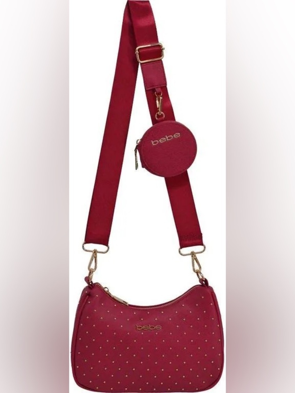bebe Sagan Stud Crossbody Bag‎ with Zip Pouch